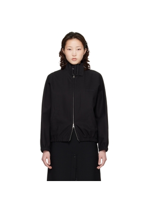 Courrèges Black Buckle Zipped Bomber Jacket