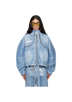 Ottolinger Blue Glazed Denim Zip Jacket