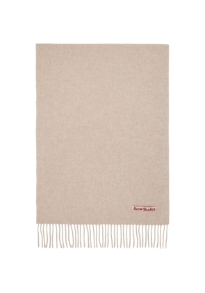Acne Studios Beige Fringe Wool Narrow Scarf