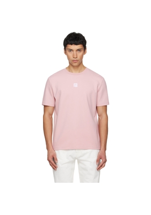 BALMAIN Pink Embroidered Logo T-shirt