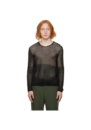 Dion Lee Black Metallic Long Sleeve Sweater