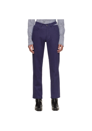Carlota Barrera Navy Waistband Slit Straight Jeans