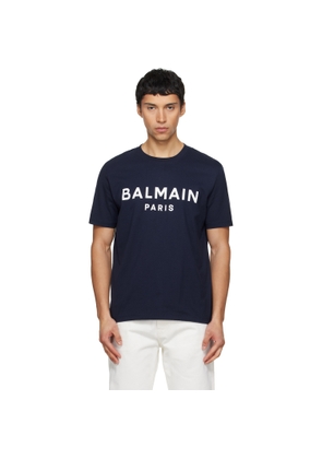 BALMAIN Navy 'Balmain Paris' Print T-shirt