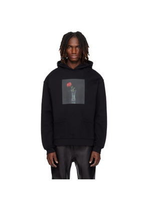 Ernest W. Baker Black Rose Print Hoodie