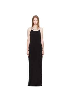 Coperni Black Logo Necklace Maxi Dress