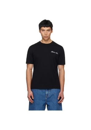 BALMAIN Black Embroidered 'Balmain' Signature T-shirt