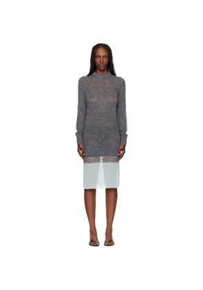 Coperni Gray & Green Multi-Layer Pullover Midi Dress