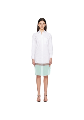 Coperni White & Green Multi Layer Shirt Midi Dress