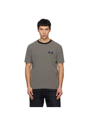 BALMAIN Black & Beige Monogram Jacquard T-shirt