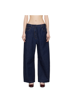Cordera Blue Curved Baggy Jeans