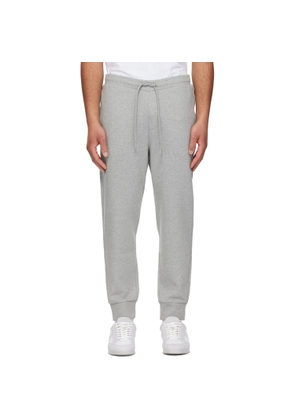 BOSS Gray Stretch-Cotton Logo Detail Sweatpants