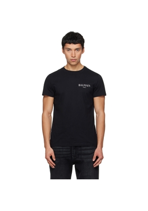 BALMAIN Black Vintage Gel 'Balmain' Logo T-shirt