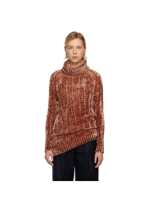 Dries Van Noten Pink & Brown Long Viscose Turtleneck