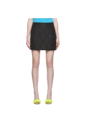 MSGM Black Quilted Miniskirt