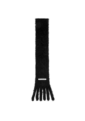 Acne Studios Black Skinny Logo Scarf