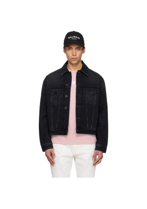 BALMAIN Black Faded Denim Jacket
