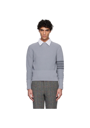 Thom Browne Navy Cotton Cardigan Stitch 4-Bar Sweater
