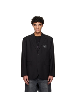 We11done Black Oversized Suit Logo Blazer
