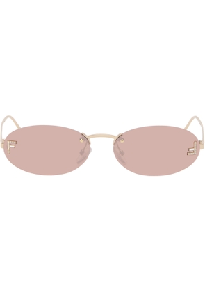 Fendi Gold 'Fendi First' Crystal Sunglasses