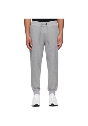 BOSS Gray Stretch Cotton Cuffed Hems Sweatpants