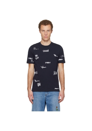 Marni Navy Multigram Marni Print Cotton T-shirt