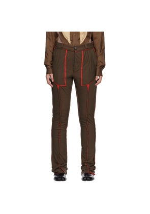 Edward Cuming Brown & Red Raw Edge Lounge Pants