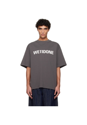 We11done Gray Large Basic Logo T-shirt