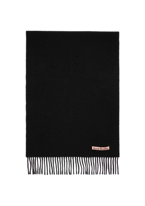 Acne Studios Black Fringe Wool Narrow Scarf