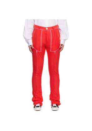 Edward Cuming Red & Pink Raw Edge Lounge Pants