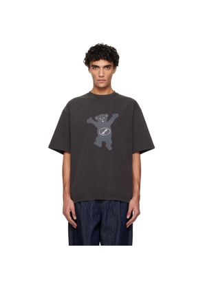 We11done Gray Teddy Logo T-shirt