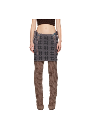 Isa Boulder SSENSE Exclusive Gray Expandable Miniskirt