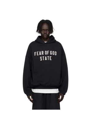 Fear of God ESSENTIALS Black 90s Fit Fleece Hoodie