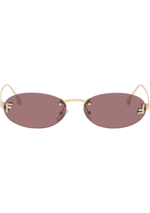 Fendi Gold 'Fendi First' Crystal Sunglasses