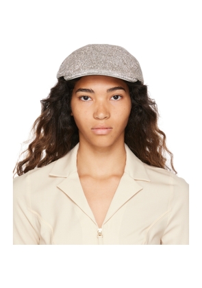 KARA Black Crystal Mesh Flat Cap