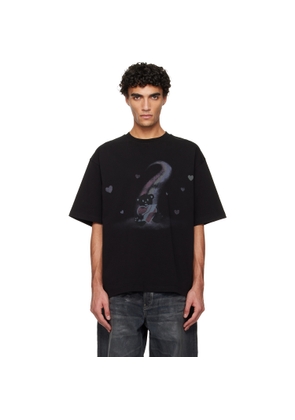 We11done Black Teddy Hearts T-shirt