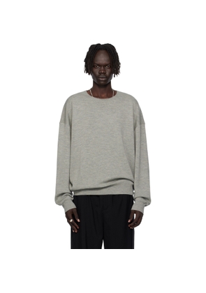 Fear of God ESSENTIALS Gray Long Sleeve Crewneck Sweater
