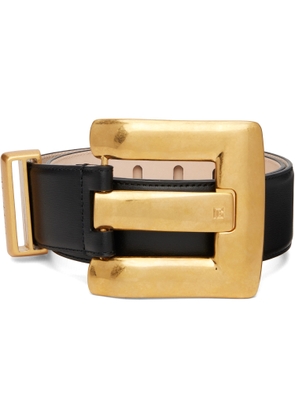 BALMAIN Black Anthem Calfskin Leather Belt