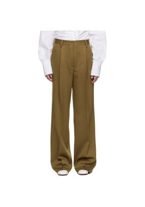 Dries Van Noten Beige Tailored Wool Trousers