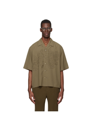 HOMME PLISSÉ ISSEY MIYAKE Khaki Embroidery Press Shirt