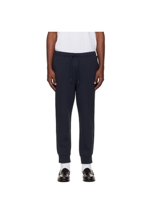 BOSS Navy Stretch-Cotton Logo Detail Track Pants