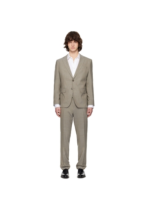 BOSS Beige Micro-Patterned Slim-Fit Suit