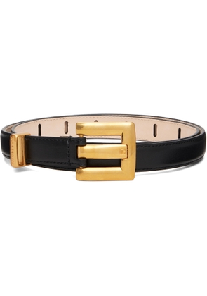 BALMAIN Black Anthem Calfskin Leather Belt