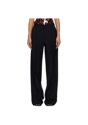Dries Van Noten Black Wool & Mohair Trousers