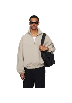 Fear of God ESSENTIALS Taupe Sporty Half-Zip Jacket