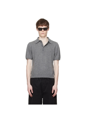 Entire Studios Gray Short Sleeve Knit Polo