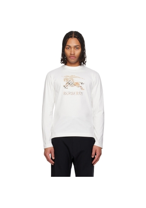 Burberry White EKD Long Sleeve T-shirt
