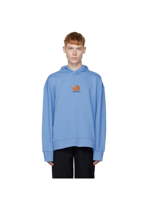 CALVINLUO Blue Embroidered Hoodie