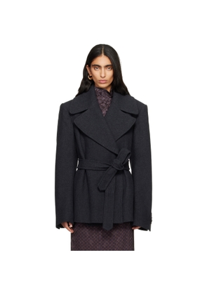 Dries Van Noten Gray Brushed Coat