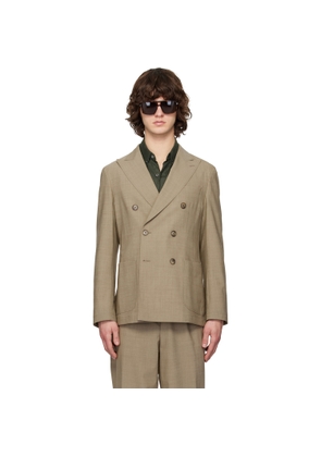 BOSS Beige Double-Breasted Blazer