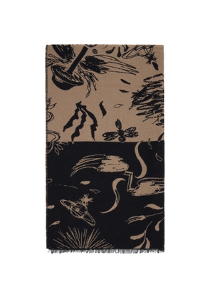 Vivienne Westwood Black & Beige Check Board Stole Scarf